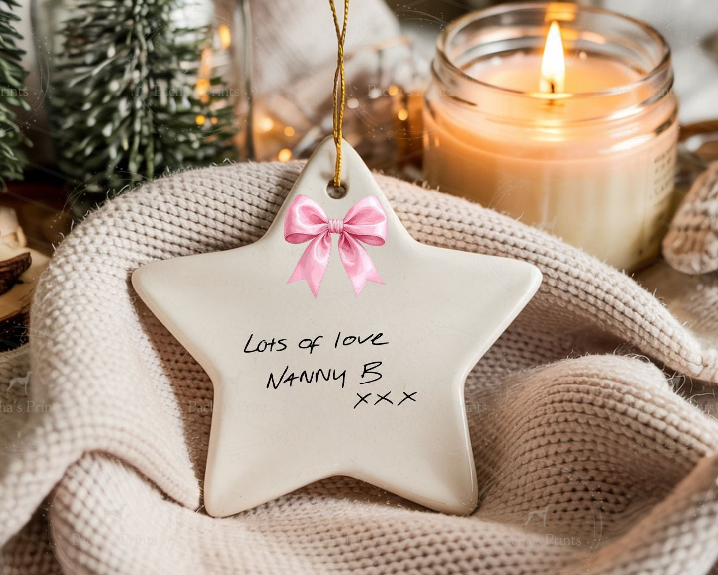 Christmas Ceramic Decoration- Upload your own Handwriting