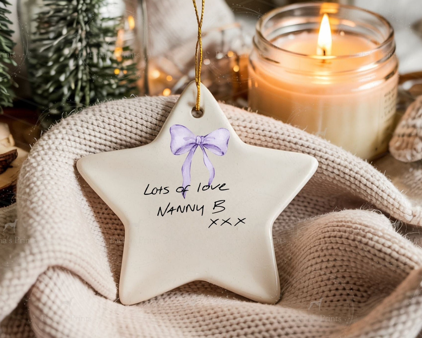 Christmas Ceramic Decoration- Upload your own Handwriting