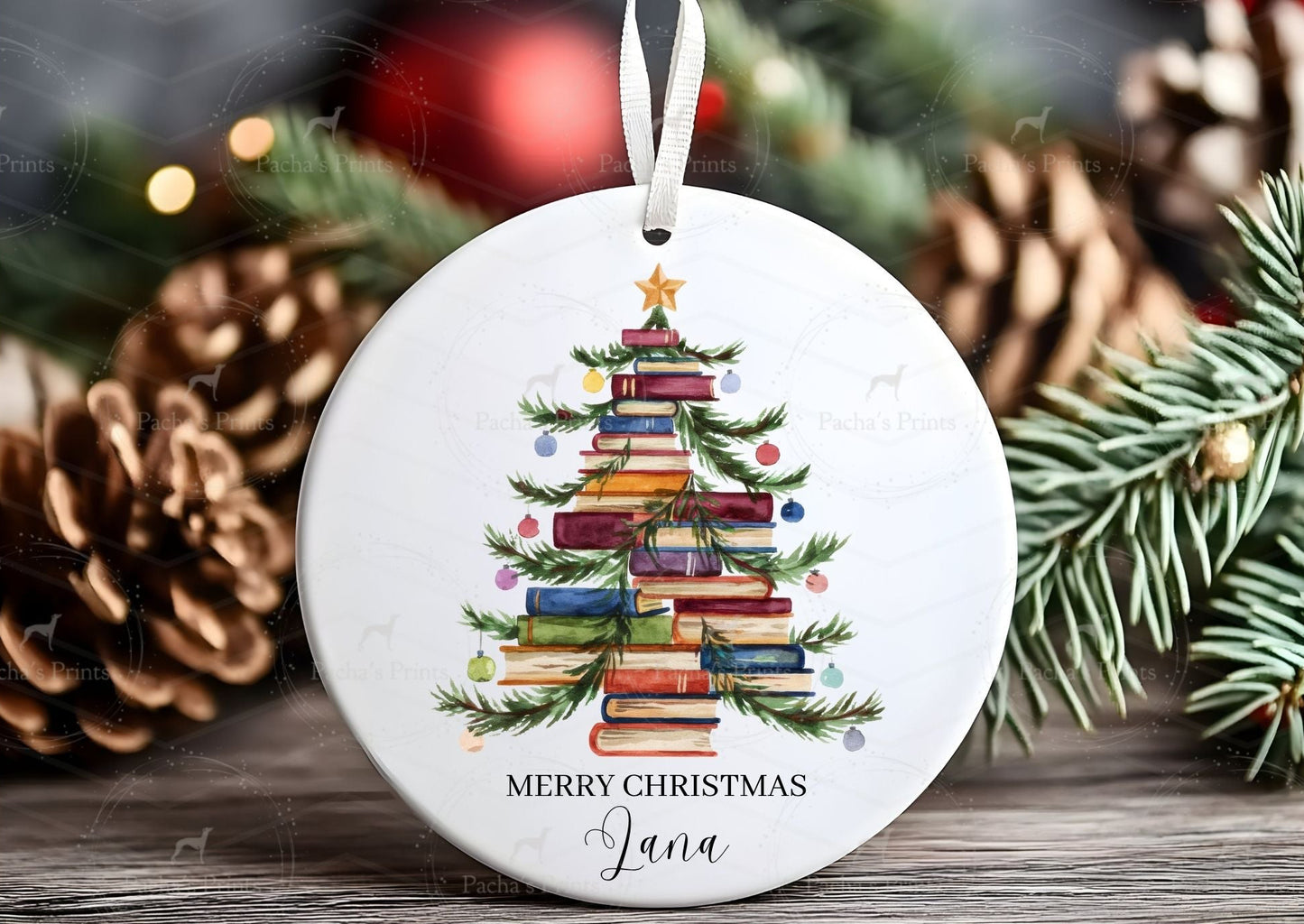Book Lover- Ceramic Christmas decoration