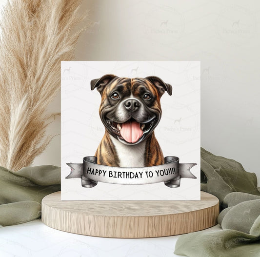 Greeting card- Staffordshire Bull Terrier