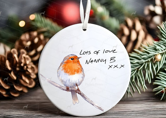 Christmas Ceramic Decoration- Upload your own Handwriting