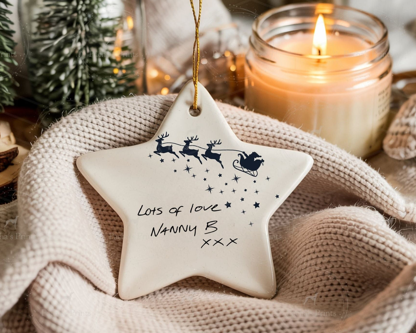 Christmas Ceramic Decoration- Upload your own Handwriting