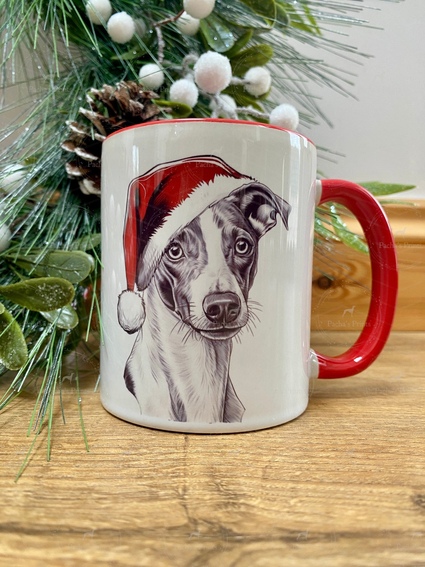 Christmas Dog Santa mug