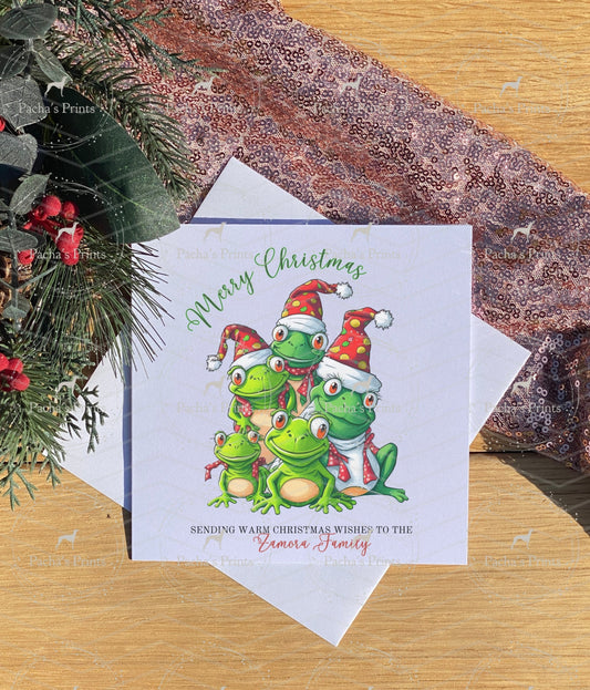 Christmas card- Christmas Frogs!