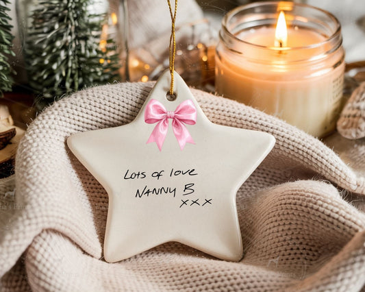 Christmas Ceramic Decoration- Upload your own Handwriting