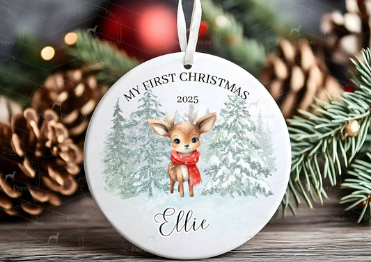 Ceramic Decoration- My first Christmas Bambi