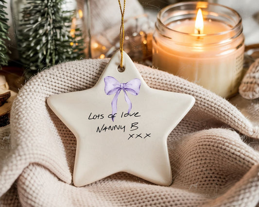 Christmas Ceramic Decoration- Upload your own Handwriting