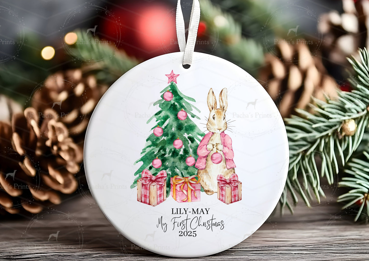 Ceramic Decoration- My first Christmas Bunny