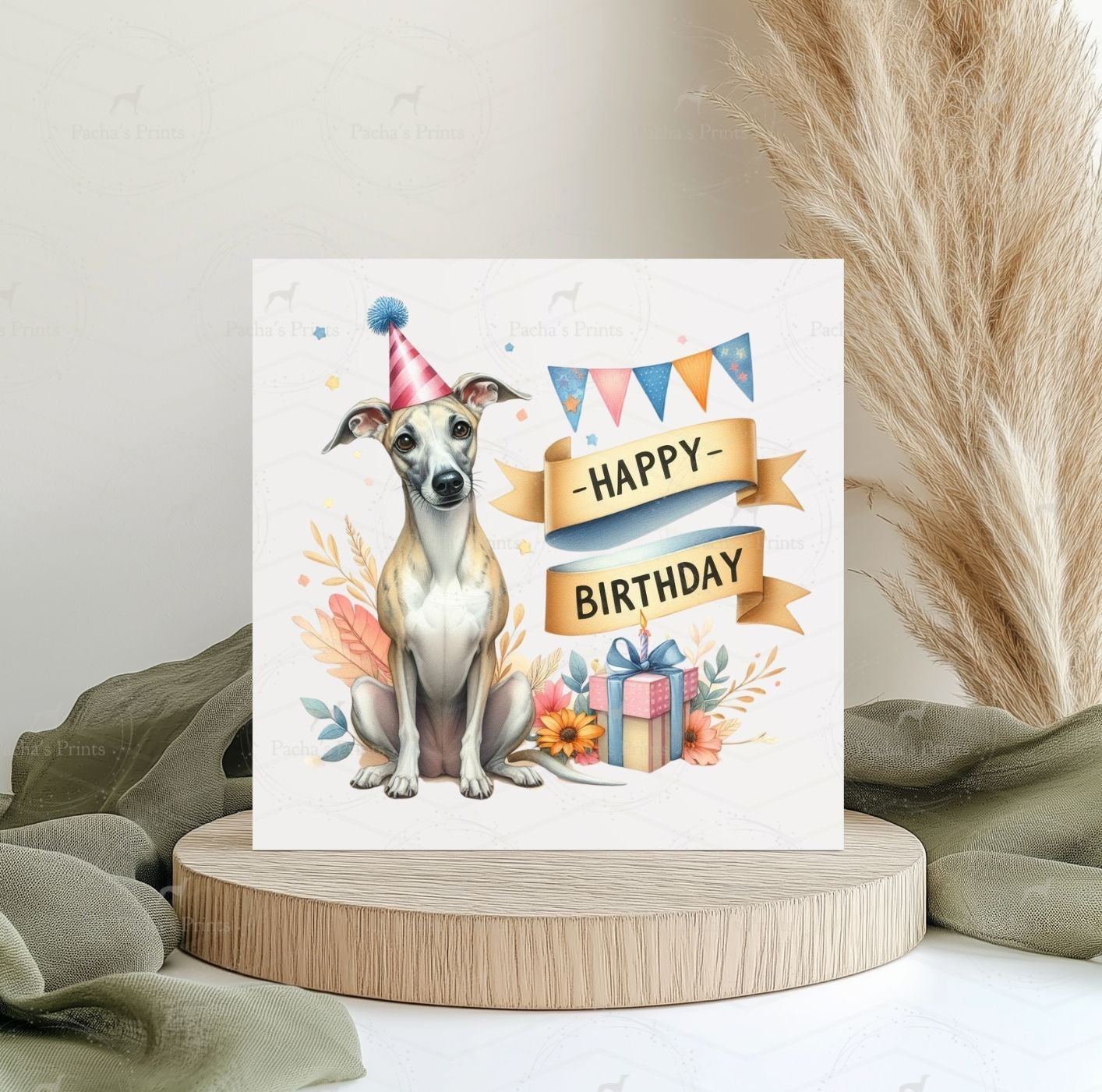 Greeting card- Whippet Party