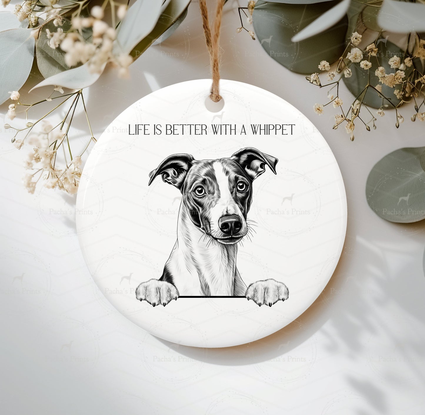 Ceramic Decoration- Life is better with a Whippet