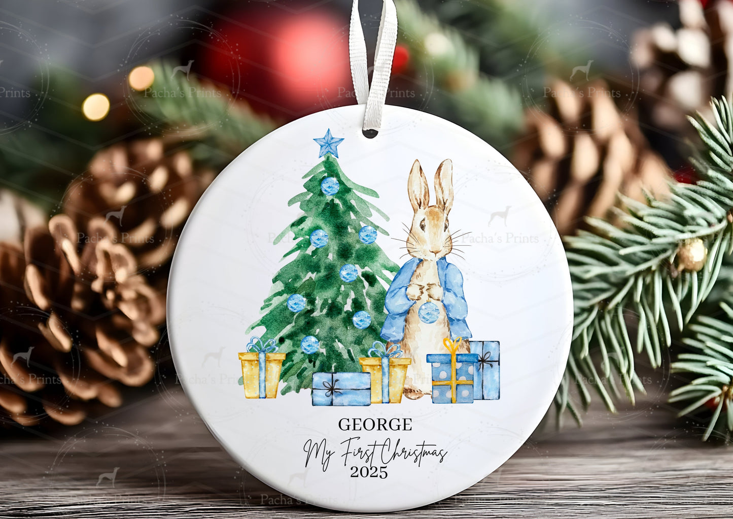 Ceramic Decoration- My first Christmas Bunny