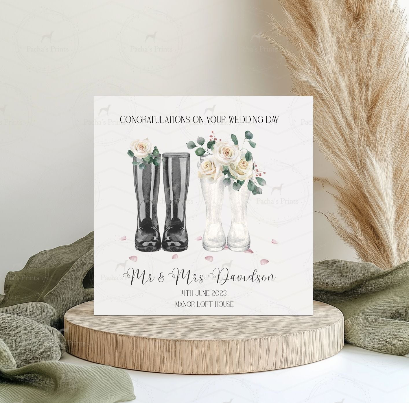 Greeting card- Wedding Wellie Card