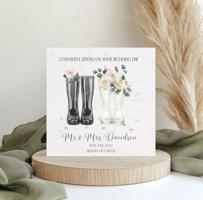 Greeting card- Wedding Wellie Card