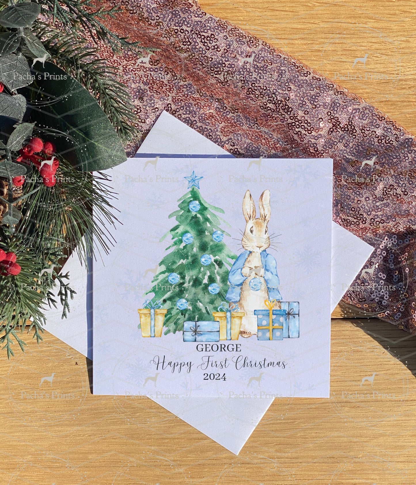 Christmas card- First Christmas Blue