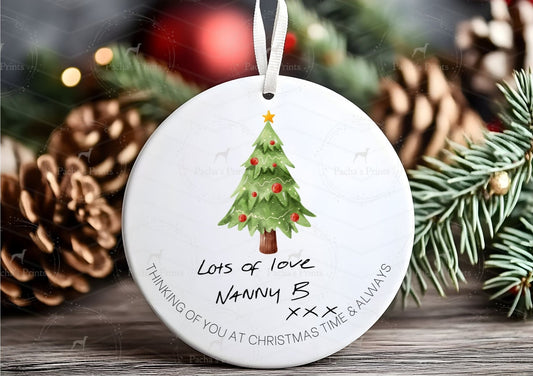 Ceramic Christmas Tree Decoration- Upload your own Handwriting