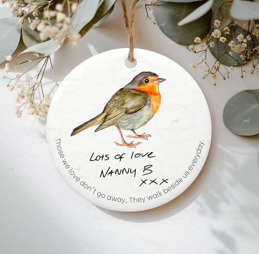 Ceramic Decoration- Upload your own Handwriting- Robin