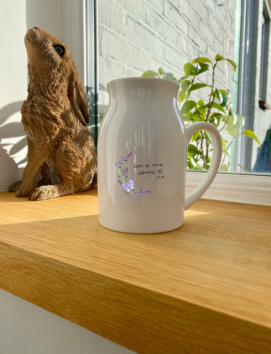 Handwritten collection- Lavender Milk jug