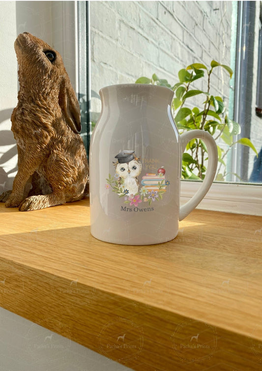 Wise Owl Milk Jug Vase