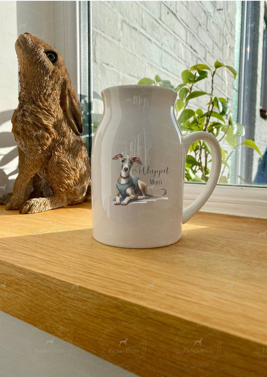 Milk Jug Vase- Whippet Mum