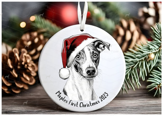 Ceramic Decoration- Whippets First Christmas