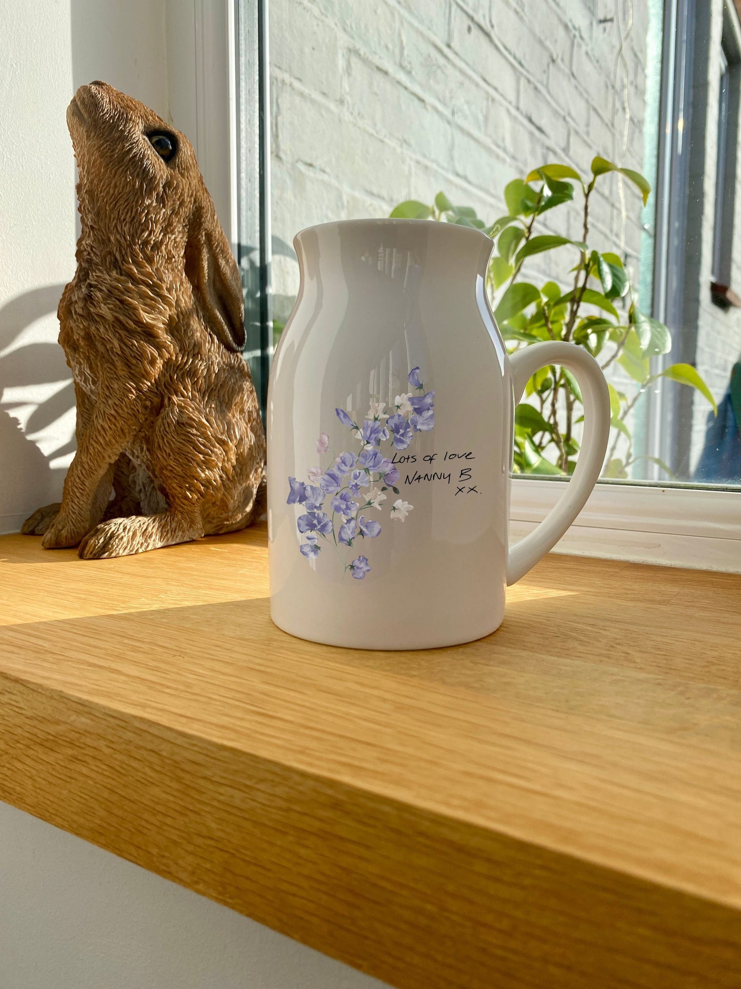 Handwritten collection- Sweetpea Milk jug
