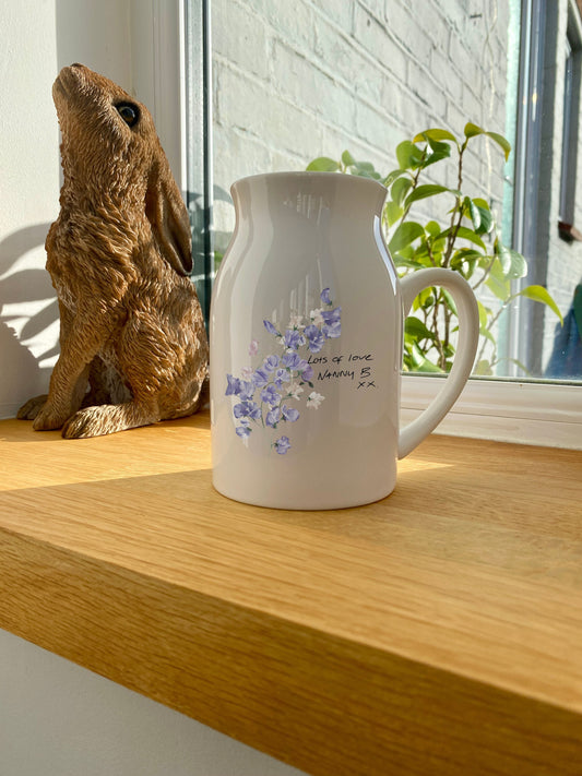 Handwritten collection- Sweetpea Milk jug