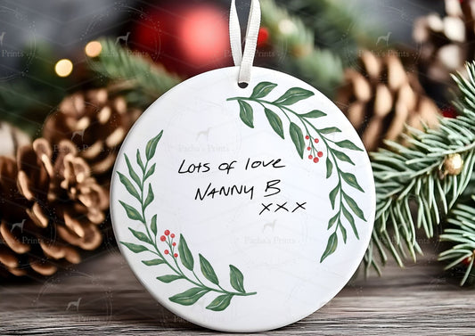 Christmas Ceramic Decoration- Upload your own Handwriting