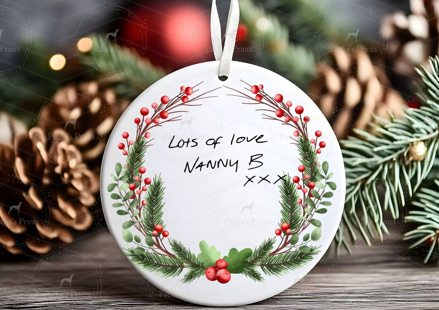 Christmas Ceramic Decoration- Upload your own Handwriting