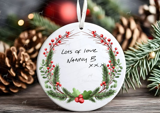 Christmas Ceramic Decoration- Upload your own Handwriting