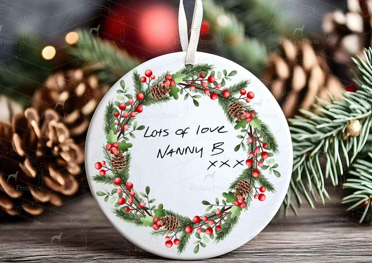 Christmas Ceramic Decoration- Upload your own Handwriting