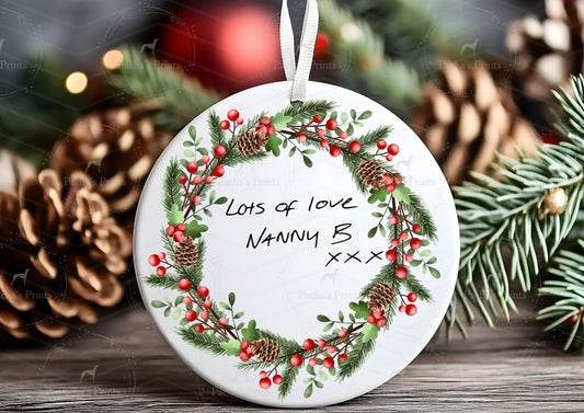 Christmas Ceramic Decoration- Upload your own Handwriting