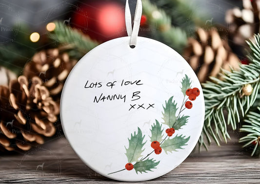 Christmas Ceramic Decoration- Upload your own Handwriting