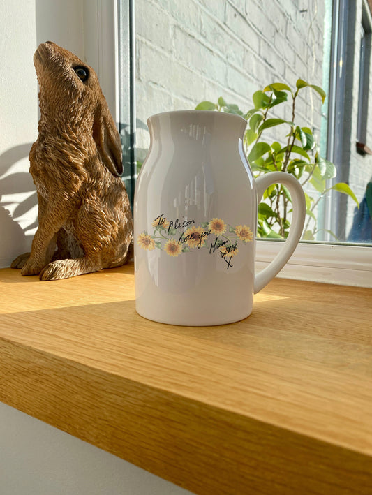 Handwritten collection- Sunflower Milk jug