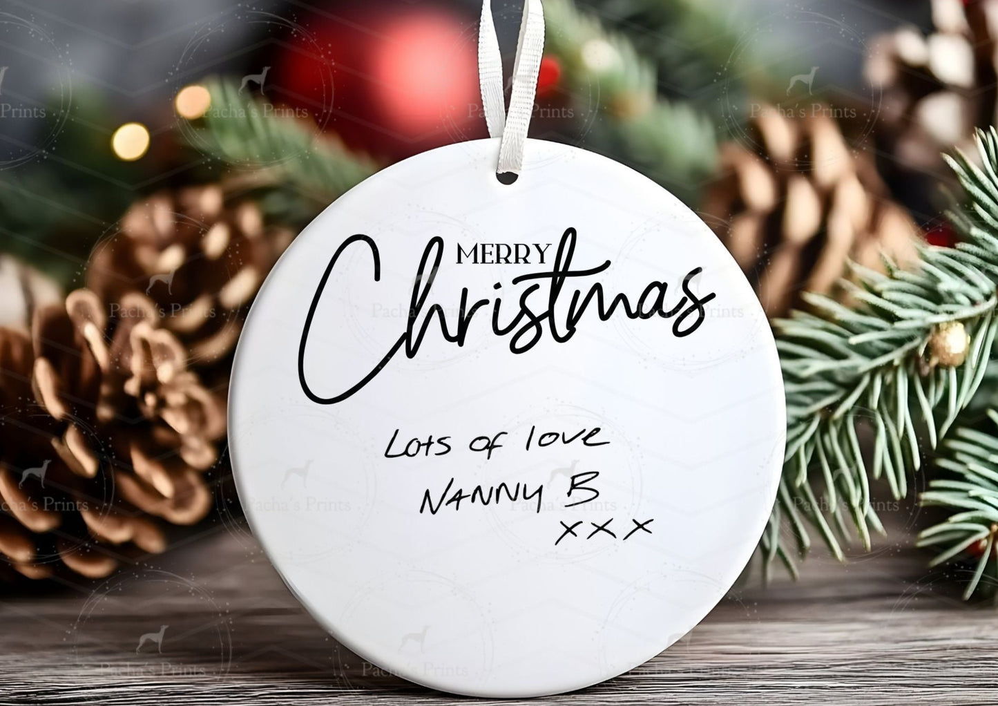 Christmas Ceramic Decoration- Upload your own Handwriting