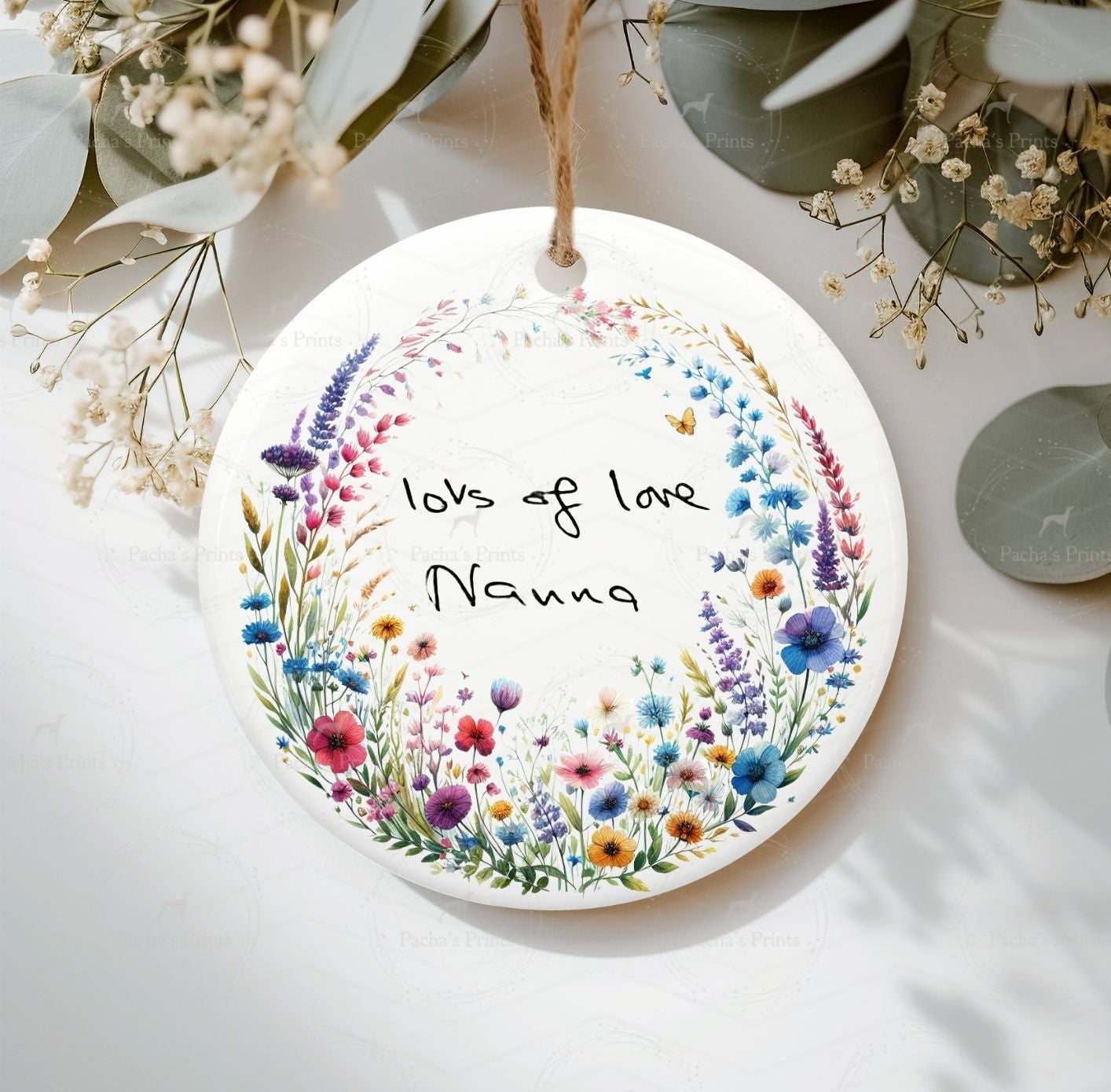 Ceramic Decoration- Upload your own Handwriting- Wildflower