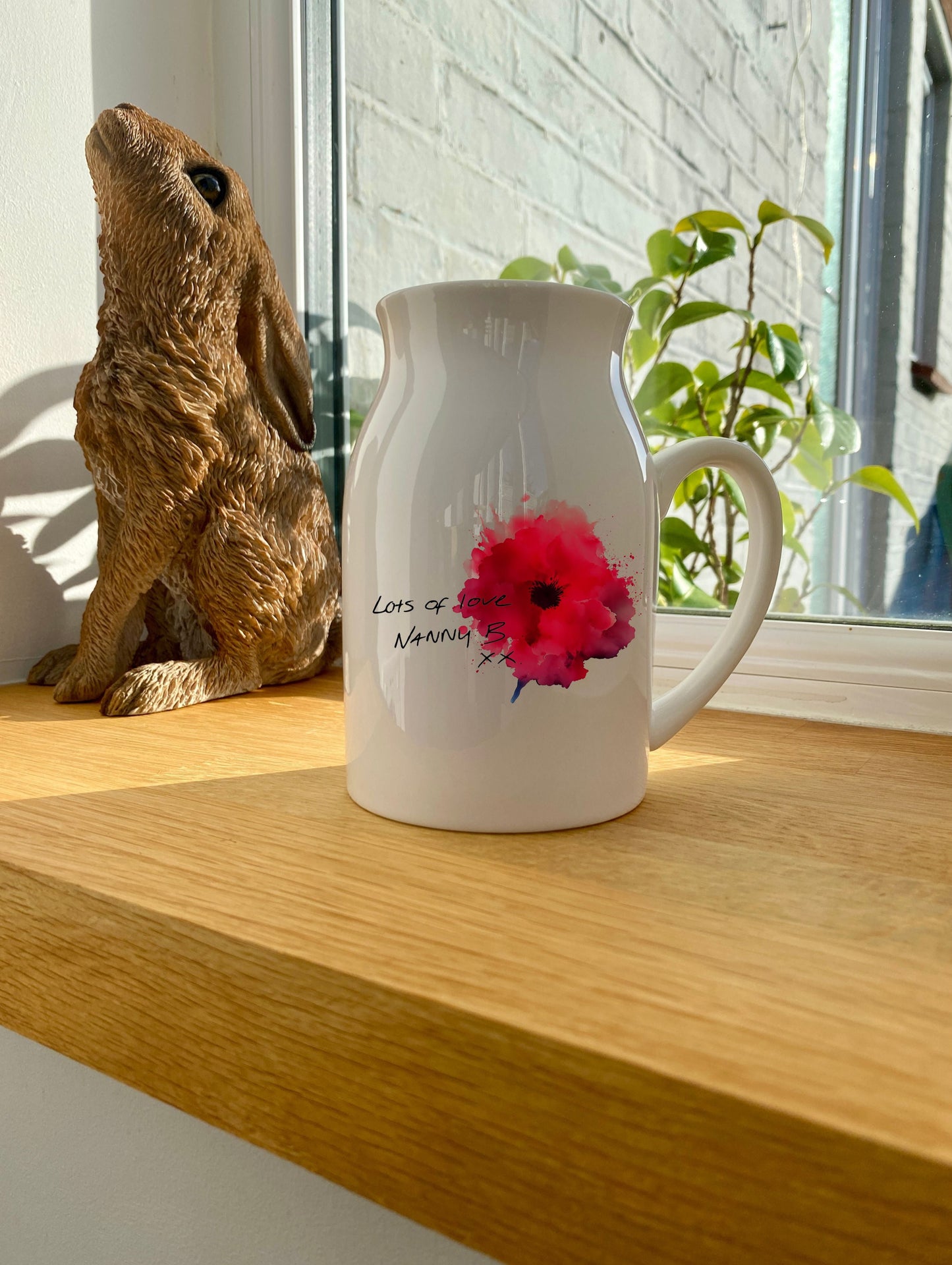 Handwritten collection- Bold Poppy Milk jug