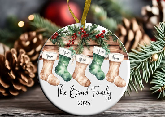 Family Stockings- Ceramic Christmas decoration