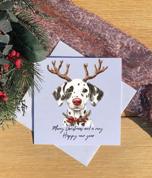 Christmas card- Dalmatian Reindeer