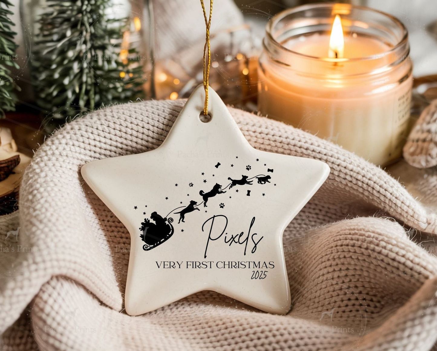 Santa Paws- Ceramic Christmas decoration