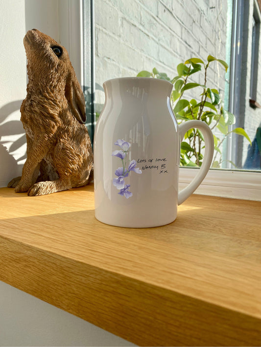 Handwritten collection- Sweetpea Lilac Milk jug