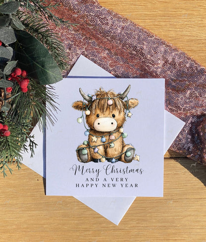 Christmas card- Highland cow