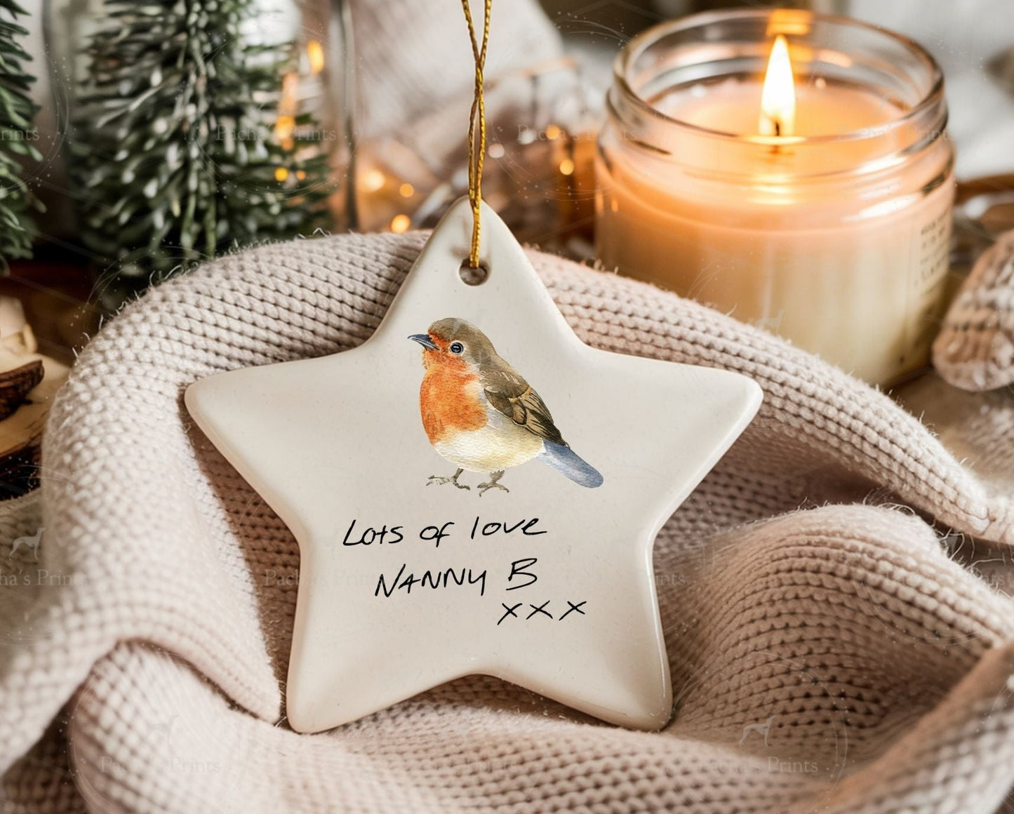 Christmas Ceramic Decoration- Upload your own Handwriting