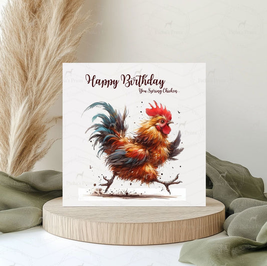 Greeting card- Spring Chicken..