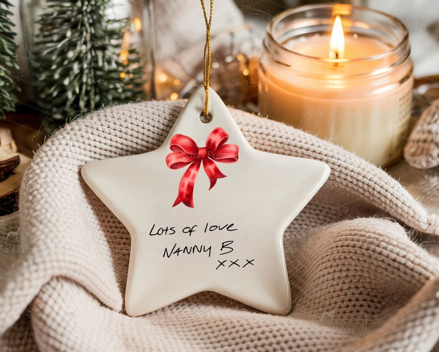 Christmas Ceramic Decoration- Upload your own Handwriting