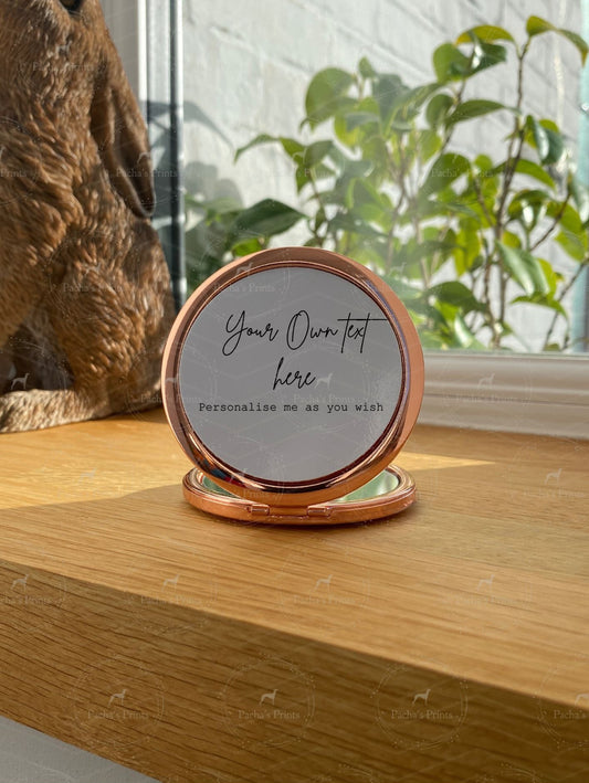 Compact Mirror- Upload your own Handwriting- Plain