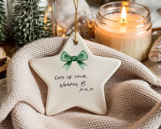Christmas Ceramic Decoration- Upload your own Handwriting