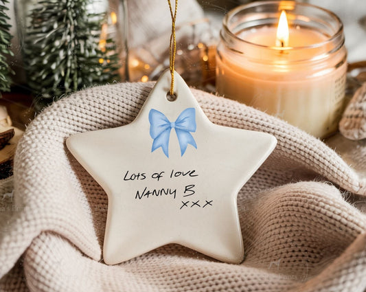 Christmas Ceramic Decoration- Upload your own Handwriting