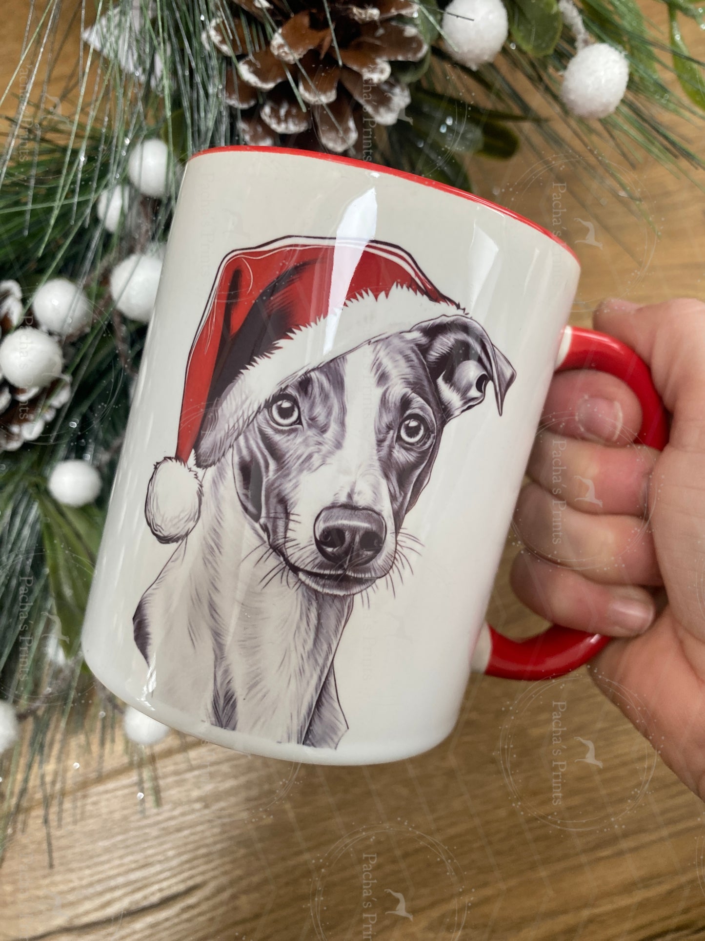 Christmas Dog Santa mug