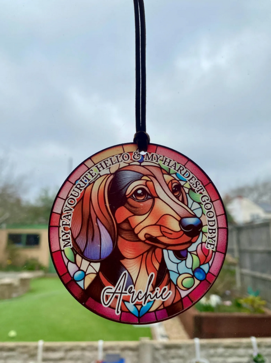 Sun Catcher- Personalised dachshund