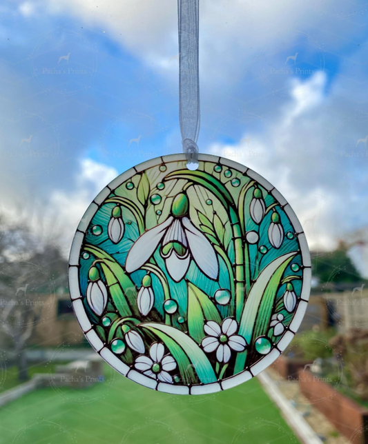 Sun Catchers- Snowdrops green